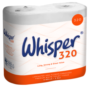 2-Ply White Toilet Rolls - Case of 36