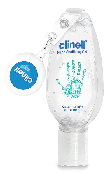 Clinell Hand Sanitising Alcohol Gel - Retractable Clip - 50ml - Case of 96