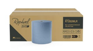 Raphael Blue Roll Towel - Laminated & Embossed - 2 Ply - Case 6 x 200m