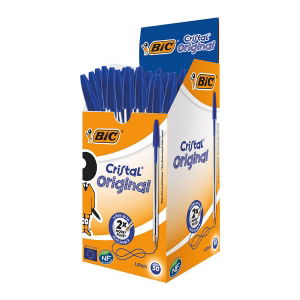 Bic Cristal Ballpoint Pen - Medium - Blue - Pack of 50