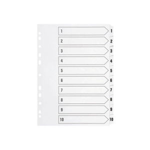 1-10 Indexed Dividers - A4 - White