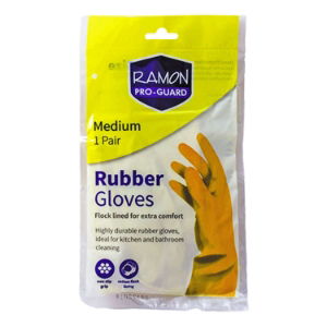 Household Latex Gloves - Yellow - One Pair