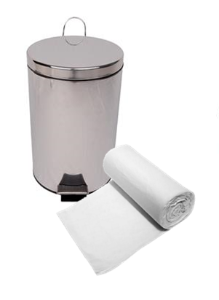 White Pedal Bin Liners - 15L - Medium Duty - Roll of 100 