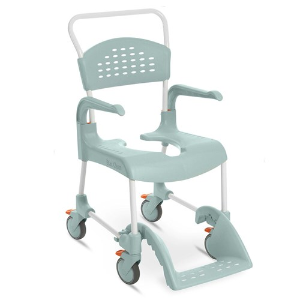 Etac Clean Mobile Shower Commode - 49cm - Lockable Castors - Lagoon Green