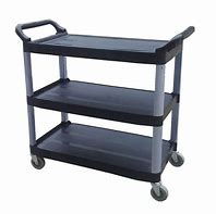 Catering Trolley - 3 Tier - Black - Plastic