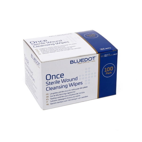 Blue Dot Sterile Saline Wipes - Pack of 100