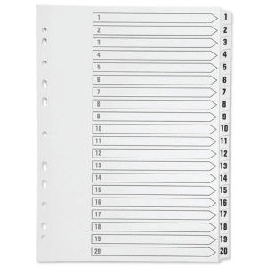 1-20 Indexed Dividers - A4 - White